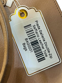 Prada Galleria Double Zip Saffiano Leather Tote Bag Nude Beige Blush Pink Large