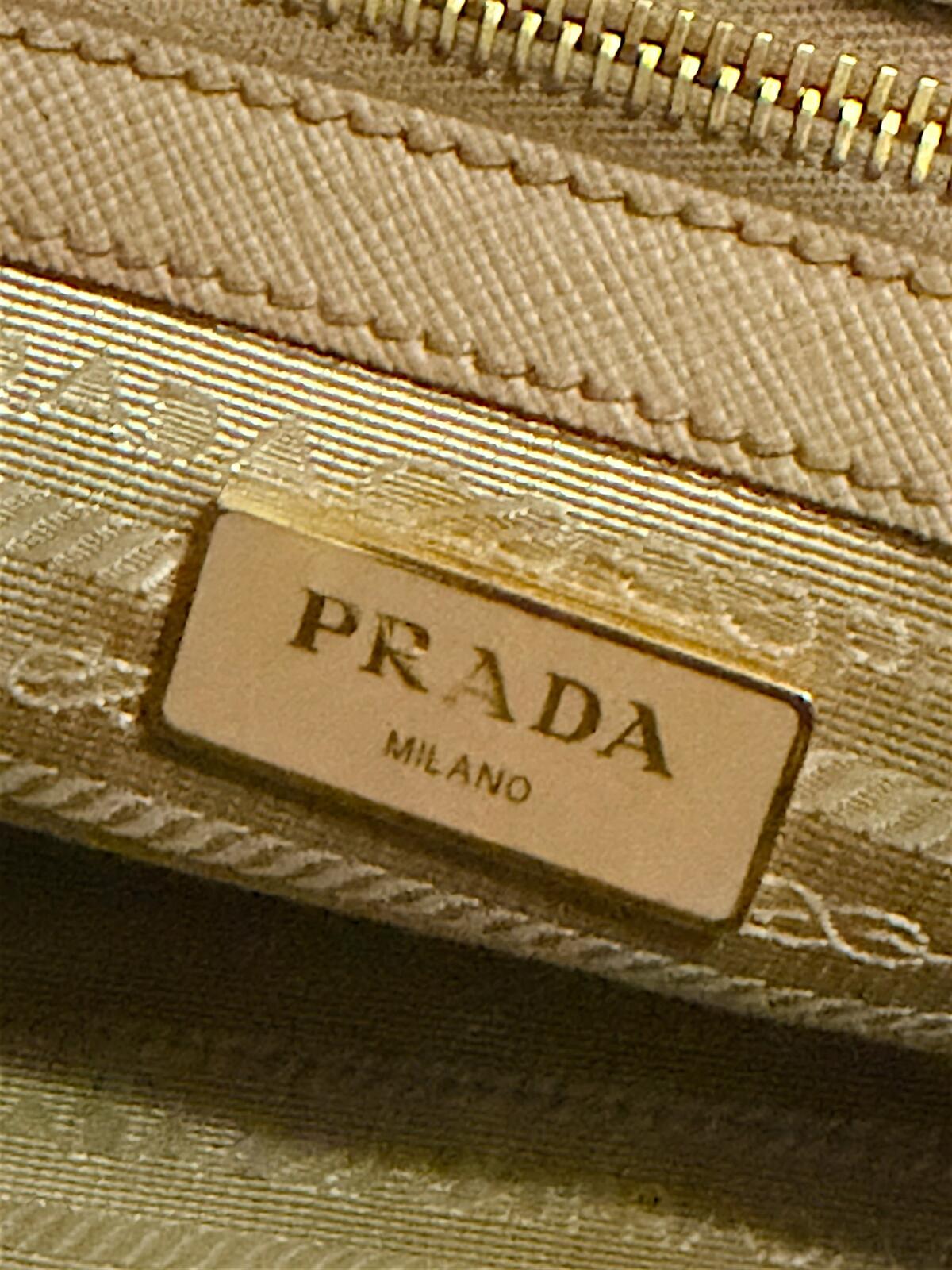 Prada Galleria Double Zip Saffiano Leather Tote Bag Nude Beige Blush Pink Large