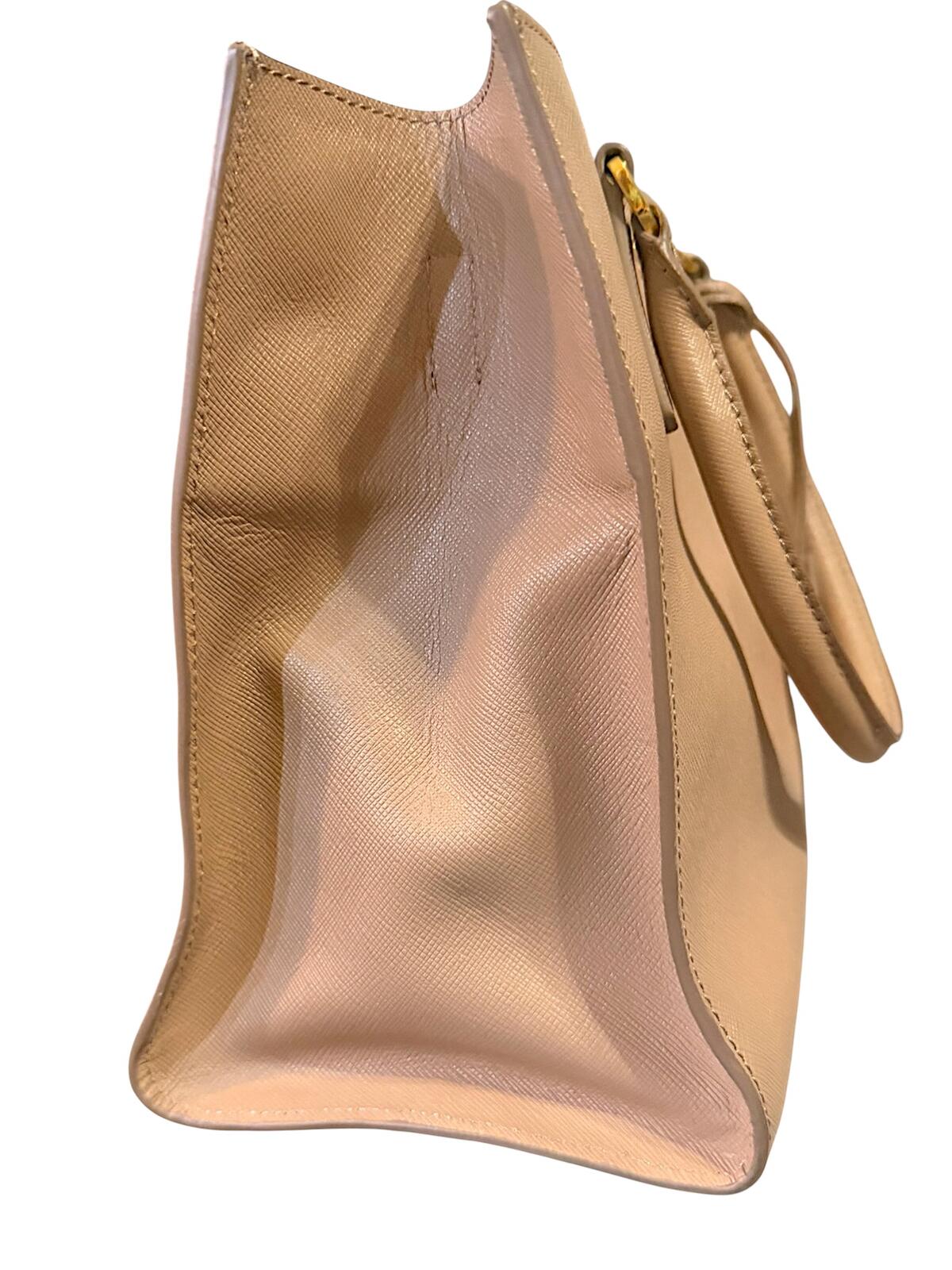 Prada Galleria Double Zip Saffiano Leather Tote Bag Nude Beige Blush Pink Large