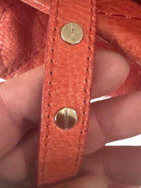 Chanel Coral Red Quilted Caviar Leather CC Tote