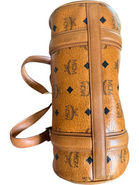 MCM Vintage Cognac Visetos Barrel Shoulder Bag