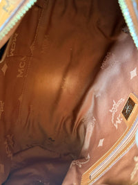MCM Vintage Cognac Visetos Barrel Shoulder Bag