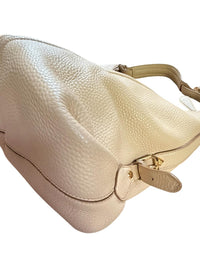 MCM Klara Medium Hobo Bag Beige Pebbled Leather Gold Hardware