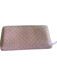 Gucci Pink Microguccissima Bow Wallet Embossed Leather Zip-Around