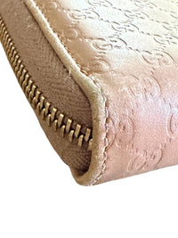 Gucci Pink Microguccissima Bow Wallet Embossed Leather Zip-Around