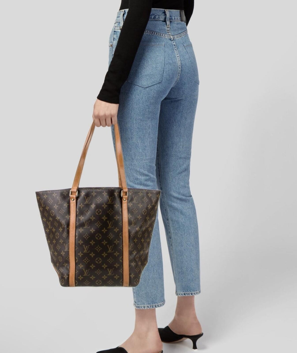 Louis Vuitton Monogram Sac Shopping Tote Shoulder Bag Vintage GM