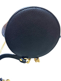 Massimo Castelli Black Leather Bucket Bag with Gold Chain Strap