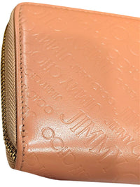 Jimmy Choo Pink Embossed Leather Zip-Around Wallet