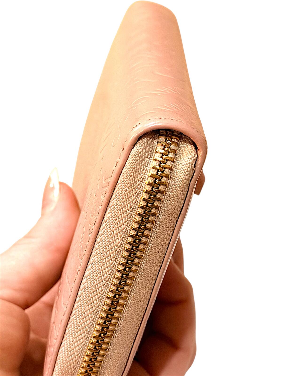 Jimmy Choo Pink Embossed Leather Zip-Around Wallet