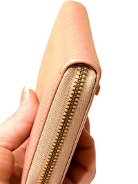 Jimmy Choo Pink Embossed Leather Zip-Around Wallet
