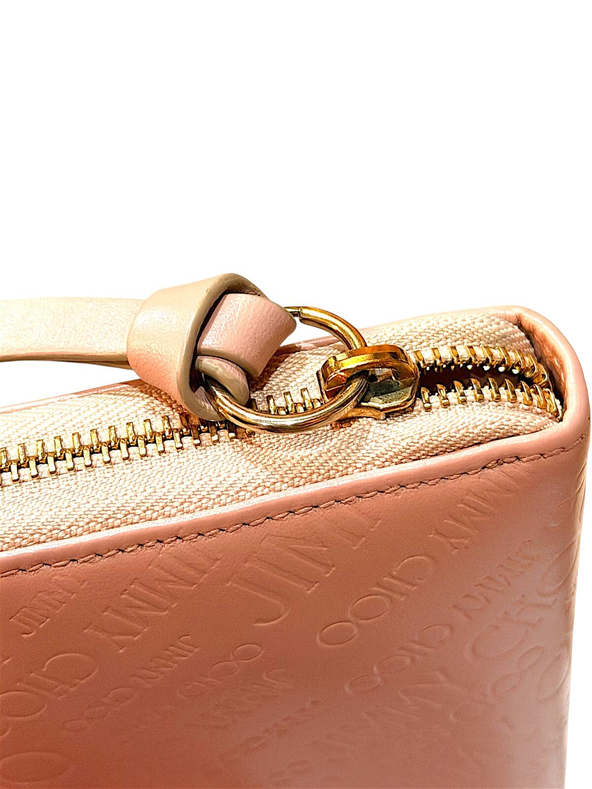 Jimmy Choo Pink Embossed Leather Zip-Around Wallet