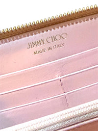 Jimmy Choo Pink Embossed Leather Zip-Around Wallet