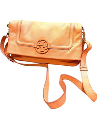Tory Burch Pebbled Leather Crossbody Bag in Peach