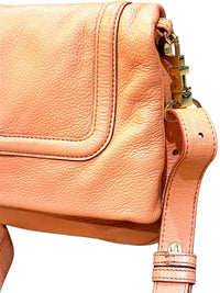 Tory Burch Pebbled Leather Crossbody Bag in Peach