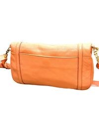 Tory Burch Pebbled Leather Crossbody Bag in Peach