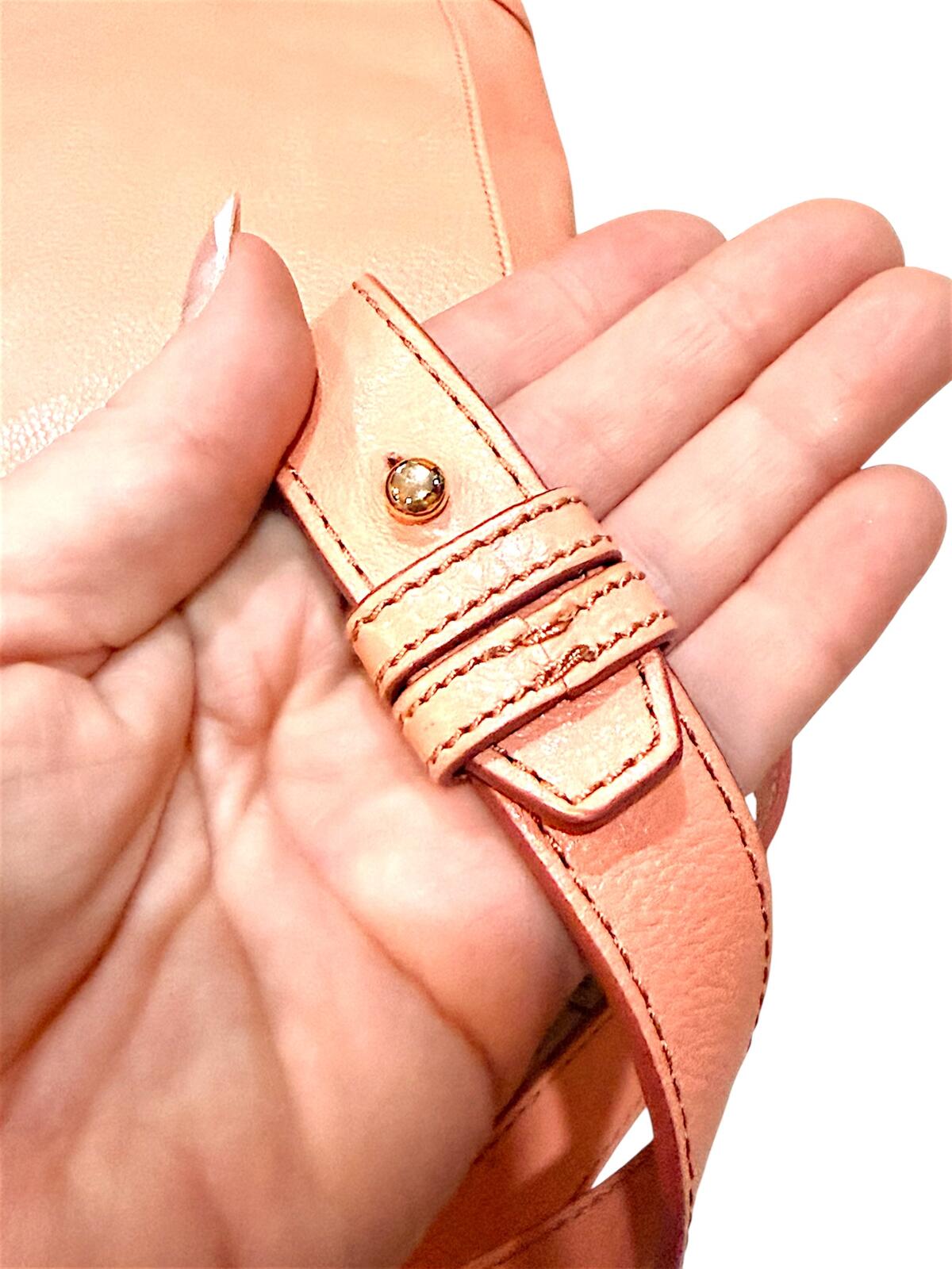 Tory Burch Pebbled Leather Crossbody Bag in Peach