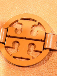 Tory Burch Pebbled Leather Crossbody Bag in Peach