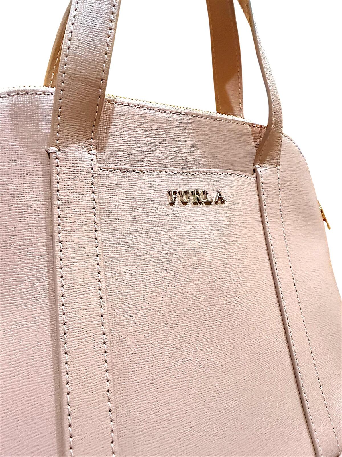Furla Pink Dome Saffiano Leather Crossbody Bag