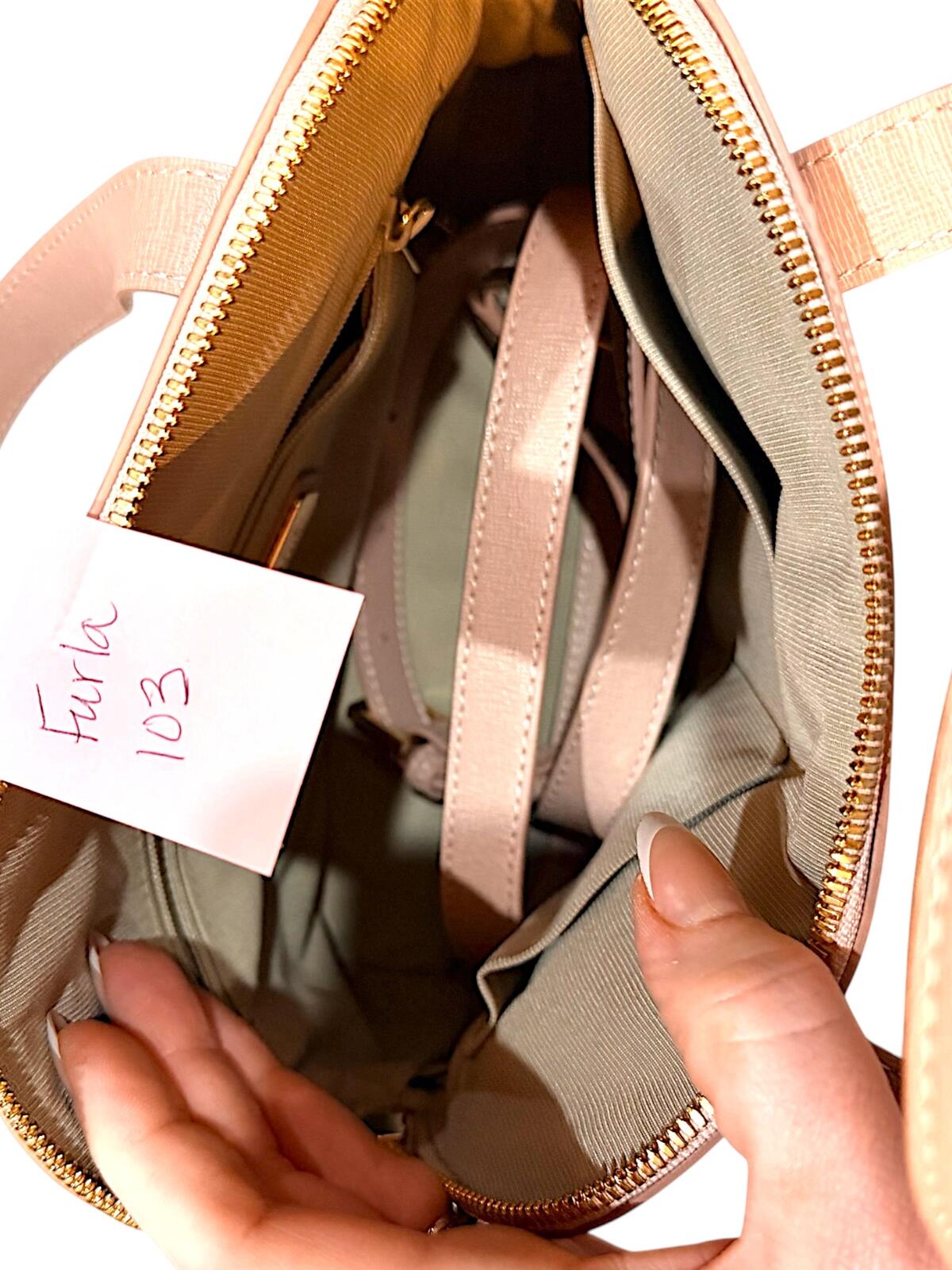 Furla Pink Dome Saffiano Leather Crossbody Bag