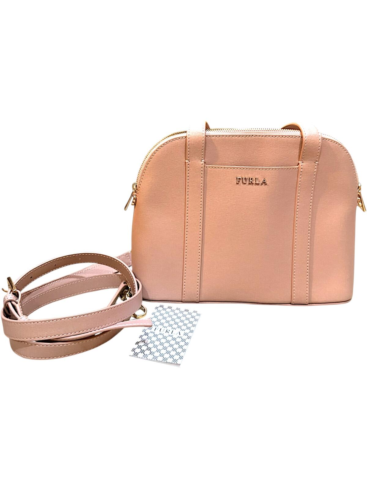 Furla Pink Dome Saffiano Leather Crossbody Bag