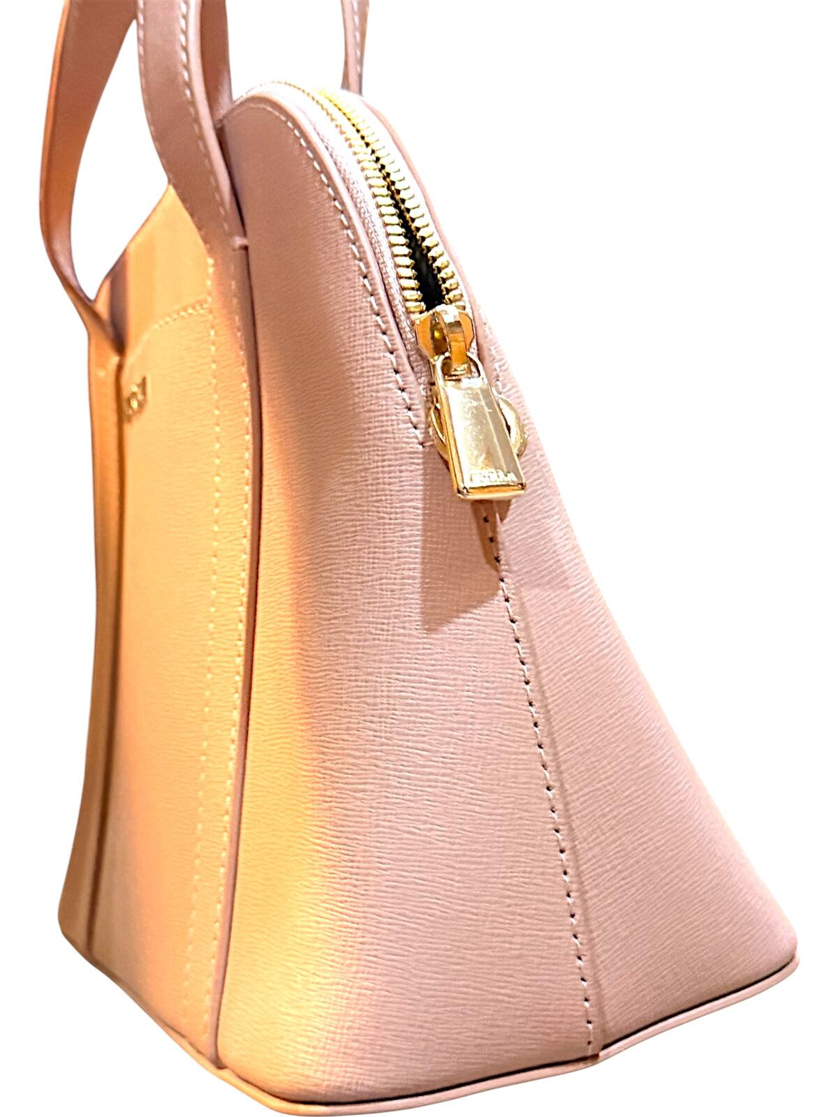 Furla Pink Dome Saffiano Leather Crossbody Bag