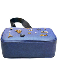 Karl Lagerfeld Denim Blue Crossbody Bag with Decorative Pins