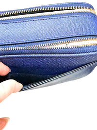Karl Lagerfeld Denim Blue Crossbody Bag with Decorative Pins