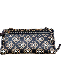 Brighton Printed Crossbody Wallet Pouch Black Silver-Tone Hardware