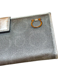 Salvatore Ferragamo Silver Leather Wallet NWOT