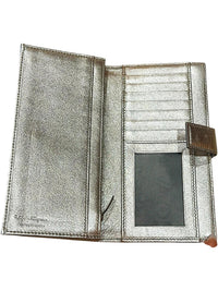 Salvatore Ferragamo Silver Leather Wallet NWOT