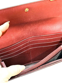 Gucci Embossed Leather Wallet in Burgundy