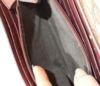 Gucci Embossed Leather Wallet in Burgundy