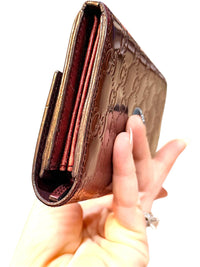 Gucci Embossed Leather Wallet in Burgundy