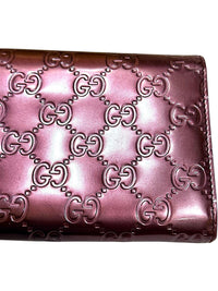 Gucci Embossed Leather Wallet in Burgundy
