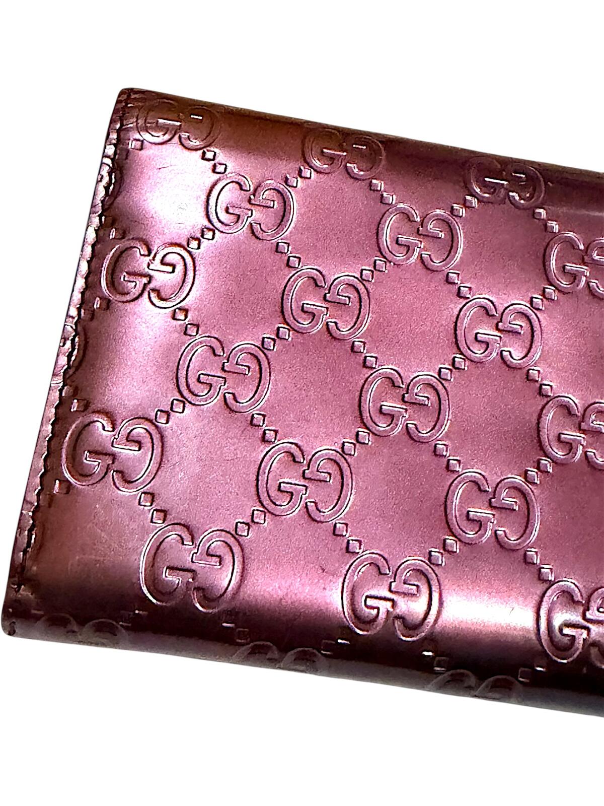 Gucci Embossed Leather Wallet in Burgundy