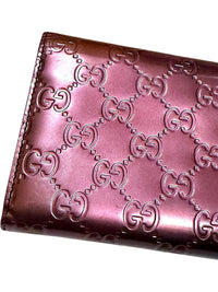 Gucci Embossed Leather Wallet in Burgundy