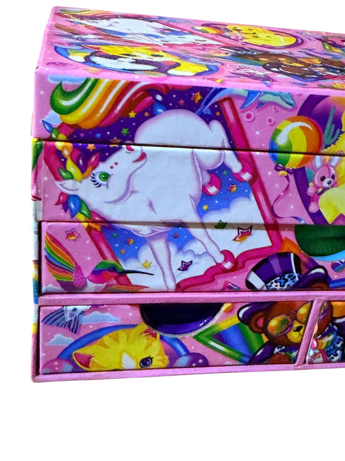 Vintage Y2K Lisa Frank Jewelry Box Craft Organizer Rainbow Animals Activity Set