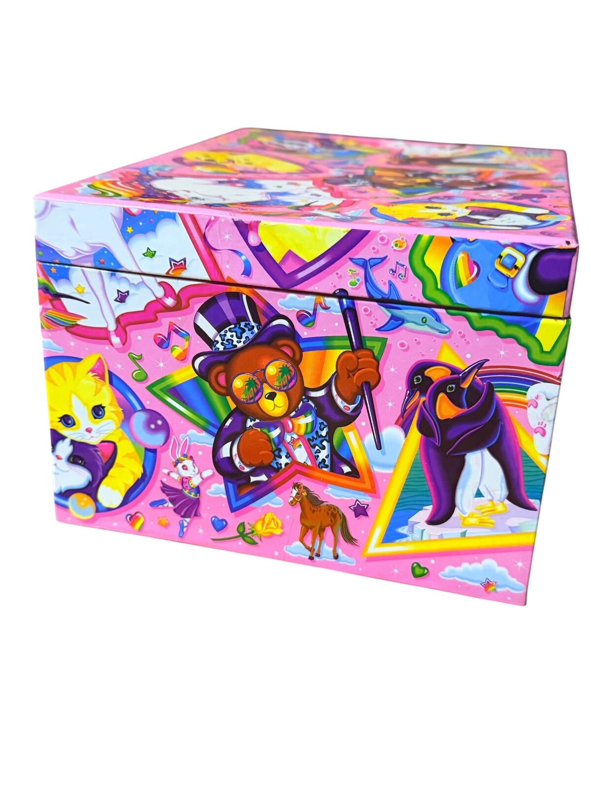 Vintage Y2K Lisa Frank Jewelry Box Craft Organizer Rainbow Animals Activity Set