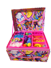 Vintage Y2K Lisa Frank Jewelry Box Craft Organizer Rainbow Animals Activity Set
