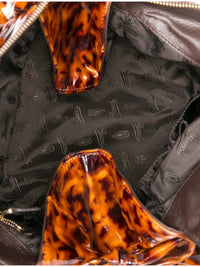Gucci Hysteria Patent Leather Animal Print Brown Tortoise Patent Satchel