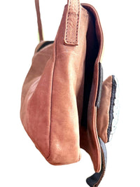 See by Chloé Crystal Bow Suede Messenger Bag Brown Crossbody Shoulder Bag