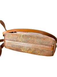 Nina Ricci Brown Leather and Canvas Crossbody Bag