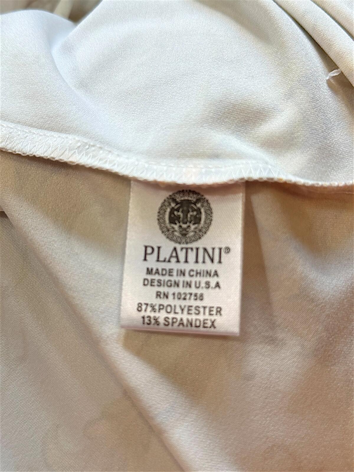 Platini White Polo Shirt with Gold Lion and Chain Print