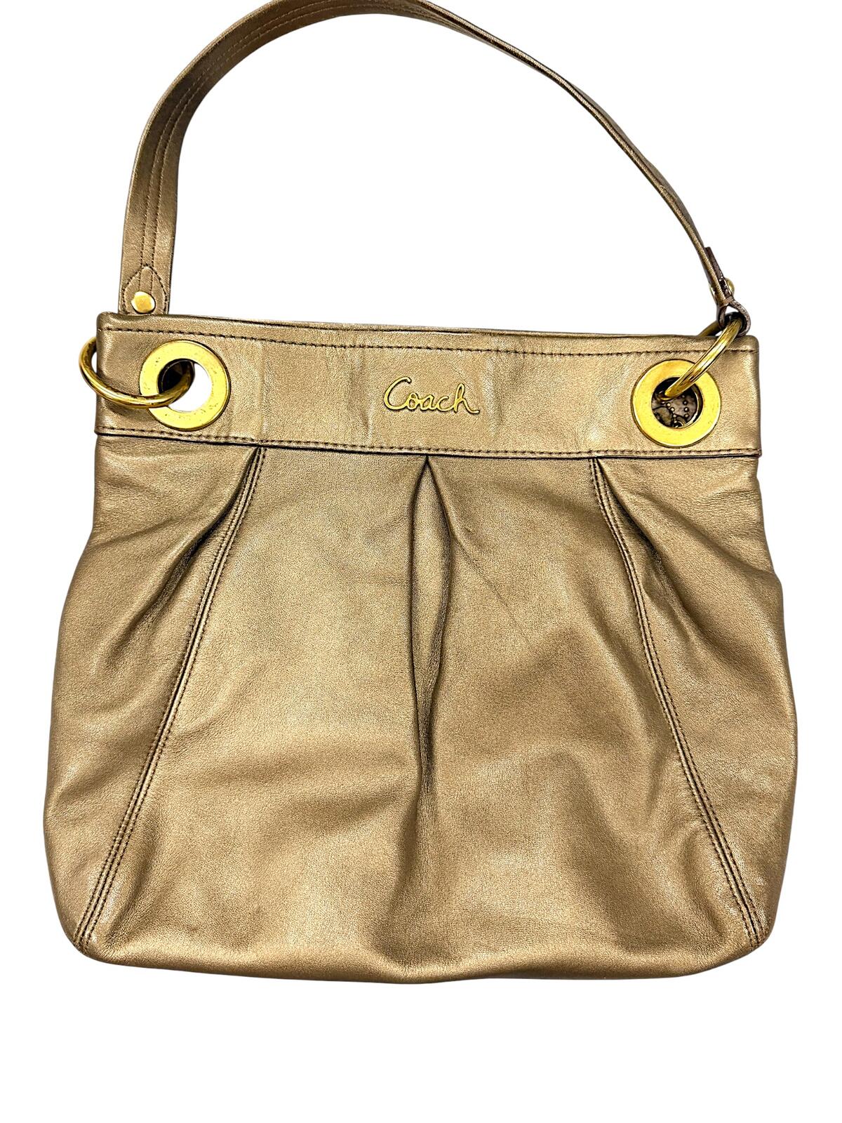 Coach Metallic Gold Leather Shoulder Bag