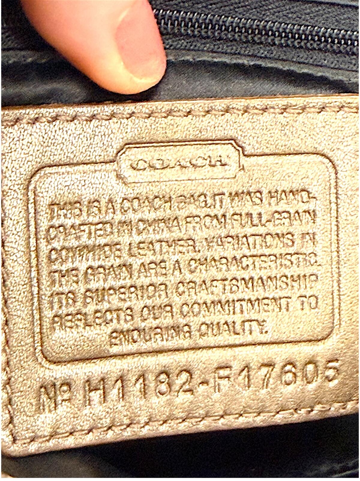 Coach Metallic Gold Leather Shoulder Bag