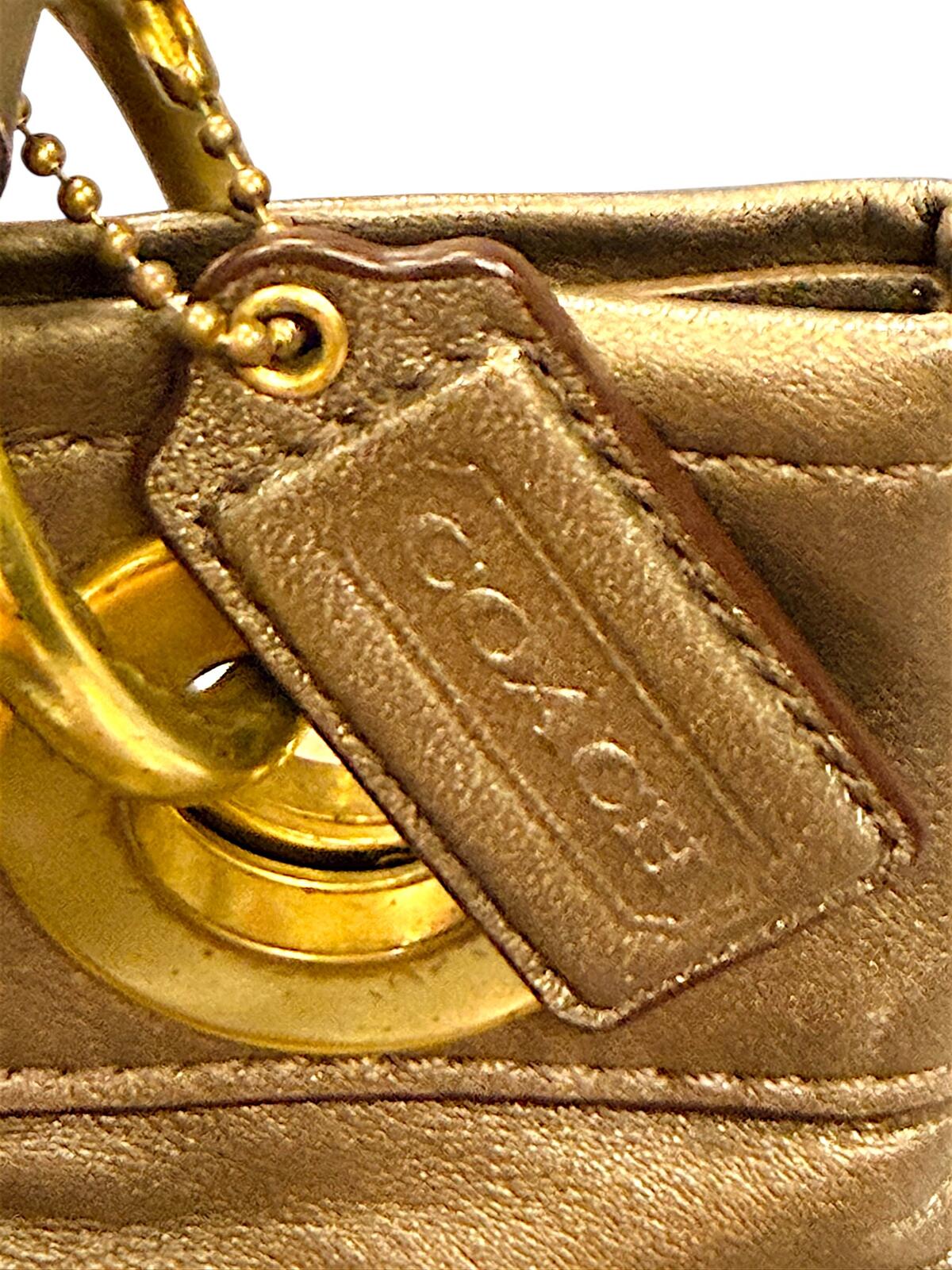 Coach Metallic Gold Leather Shoulder Bag