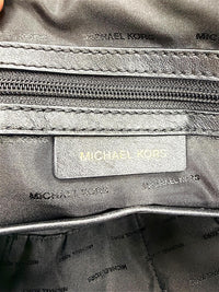 Michael Kors Black Pebbled Leather Zip Top Tote Satchel with MK Charm