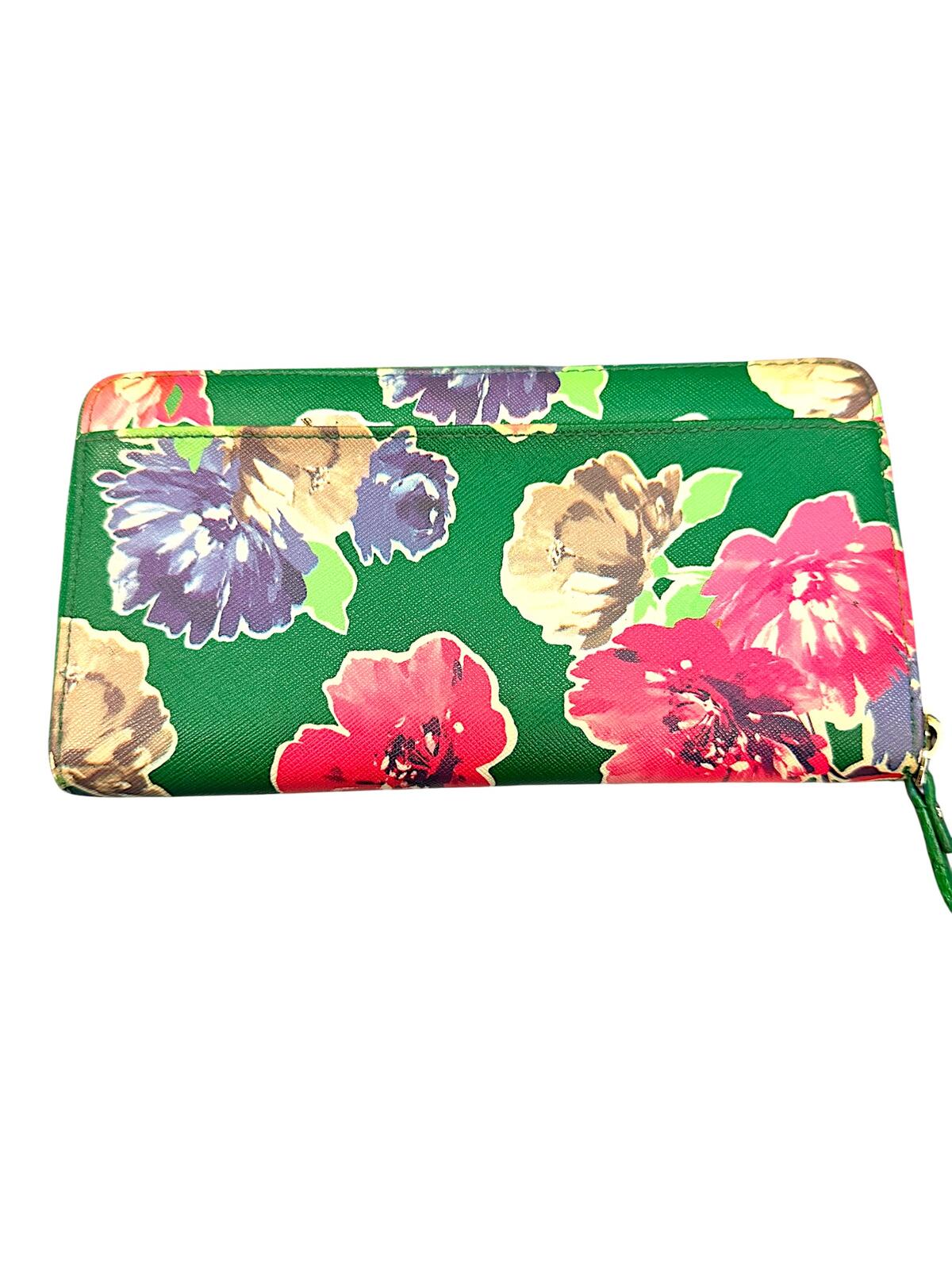 Kate Spade Grant Street Stacy Green Spring Bloom Bi-fold Zip Wallet