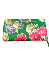 Kate Spade Grant Street Stacy Green Spring Bloom Bi-fold Zip Wallet