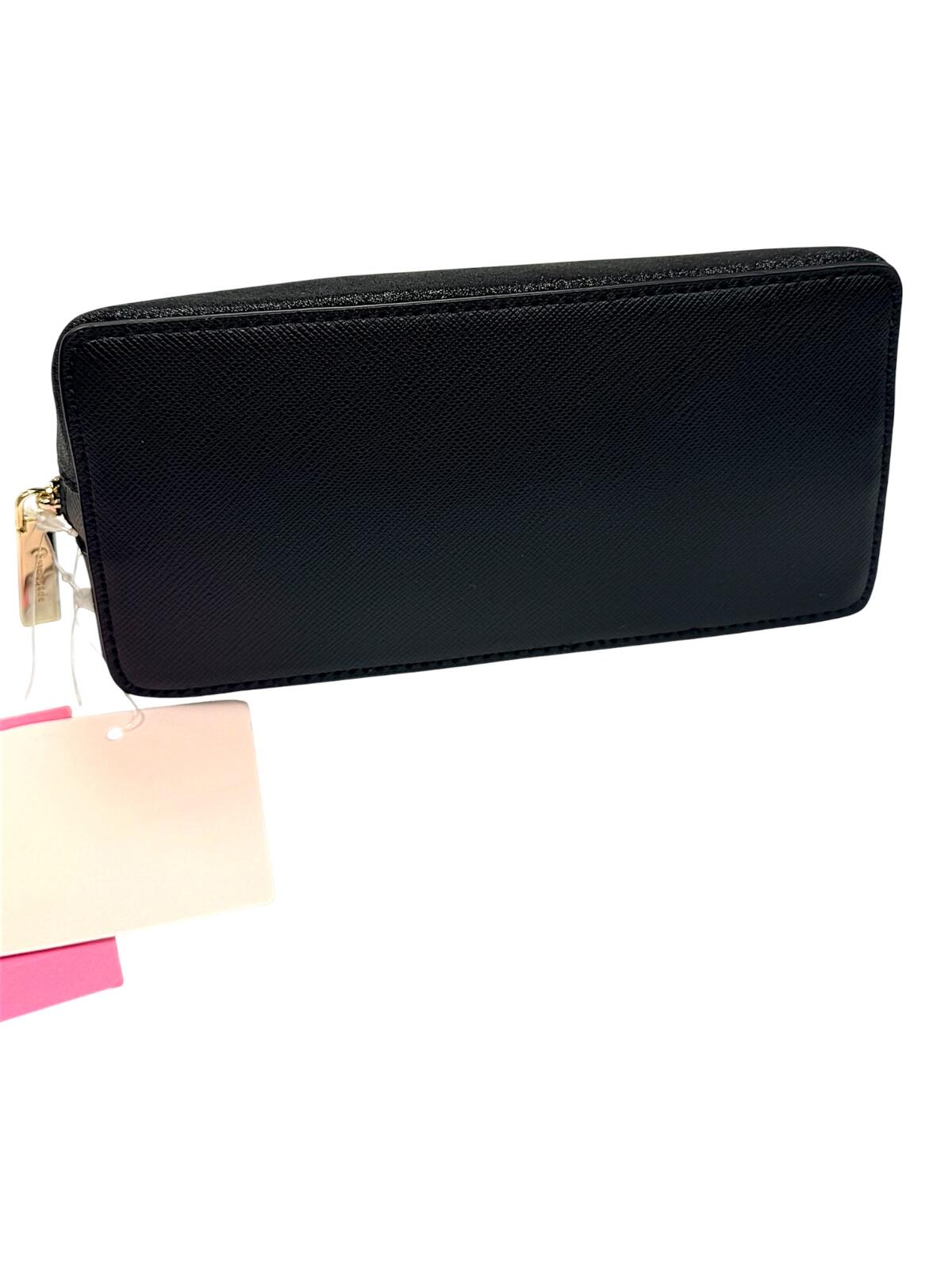 Kate Spade New York Black Glitter Zip Pouch Wristlet